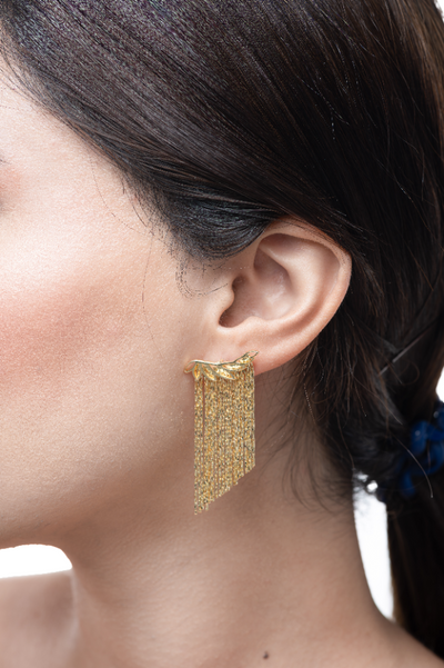 Tassel Golden Drop Earrings 2