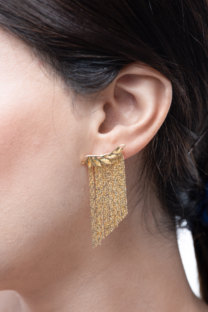 Tassel Golden Drop Earrings 3