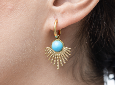 Turquoise Stone Earring - 3