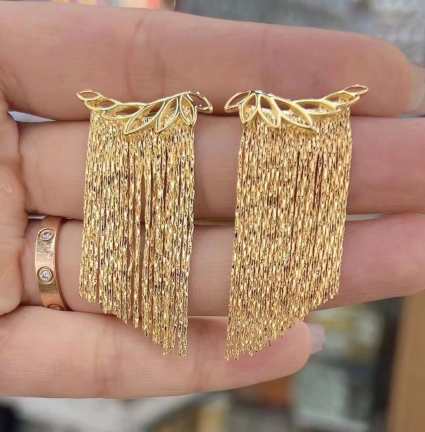 Tassel Golden Drop Earrings 4